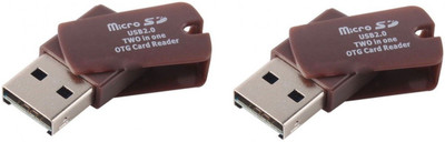 

Oxza SET OF 2 USB 2.0 TWO IN ONE Micro SD OTG ADAPTOR Card Reader(Brown)