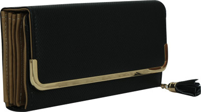 

Quickk Women Black Artificial Leather, Fabric Wrist Wallet(5 Card Slots)