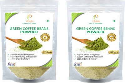 

Vihado Premium Quality Green Coffee Beans Powder / 100% Pure & Natural / 2 Pack of 200g Instant Coffee 200 g(Pack of 2, Green Coffee Flavoured)