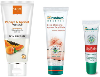 

Himalaya Deep Cleansing Apricot Face Wash, Papaya & Paricot Scrub, Lip Balm(Set of 3)