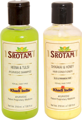 

Srotam Heena & Tulsi Shampoo And Shikakai & Honey Conditioner Sls-paraben Free (Set Of 1 Bottle Each)(Set of 2)