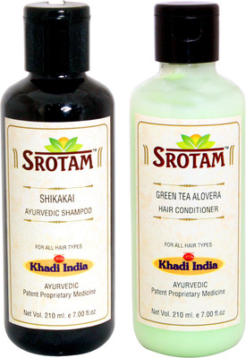 

Srotam Shikakai Shampoo And Green Tea Aloevera Conditioner (Set Of 1 Bottle Each)(Set of 2)