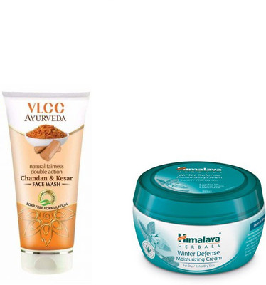 

Himalaya Winter Defense Moisturizing Cream, Chandan Kesar Face Wash(Set of 2)