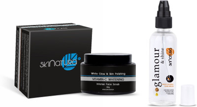 

Skinatura Vitamin-C Whitening Intense Face Scrub, Glamour & Shine Hair Serum with Infused Walnut Oil(Set of 2)