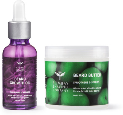

Bombay Shaving Company Beard Growth Oil & Butter Combo (Mint-scented)(Set of 2)