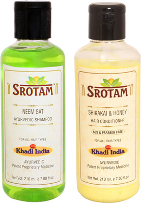

Srotam Neem Sat Shampoo And Shikakai & Honey Conditioner Sls-paraben Free (Set Of 1 Bottle Each)(Set of 2)