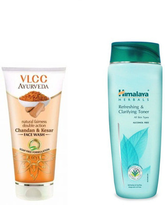 

Himalaya Refreshing & Clarifying Toner, Chandan Kesar Face Wash(Set of 2)