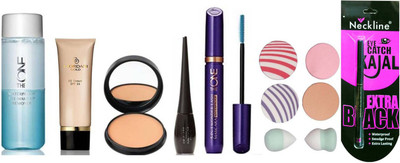 

Oriflame Sweden make -up combo ( make up remover , c.c. cream light compact light 5 in 1 wonder mascara eye liner ) with six sponge(Set of 11)