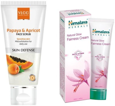 

Himalaya Natural Glow Fairness Cream, Papaya & Apricot Scrub(Set of 2)