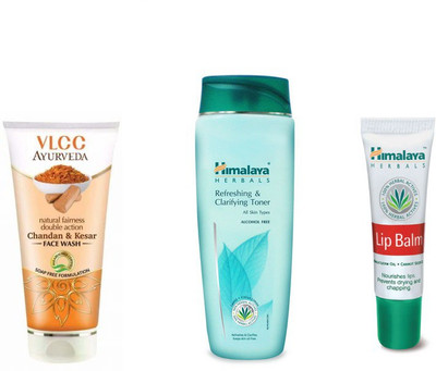 

Himalaya Refreshing & Clarifying Toner, Chandan Kesar Face Wash, Lip Balm(Set of 3)