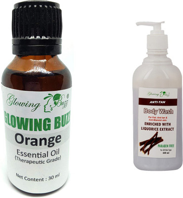 

Glowing Buzz Combo of orange essential oil and anti tan bodywash(Set of 2)