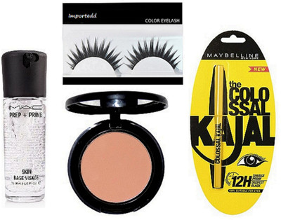 

importedd Eyelashas, Mac Skin Base Prime, Compect , Maybiline Colo sall Kajal(Set of 3)