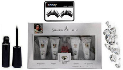 

jenney Eyelashes & Shanhaz Husain Diamond Facial Kit,Mac Liquid Eyeliner(Set of 3)