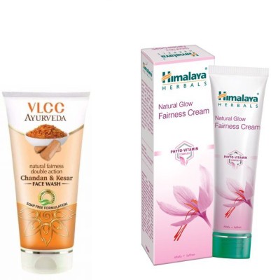 

Himalaya Natural Glow Fairness Cream, Chandan Kesar Face Wash(Set of 2)