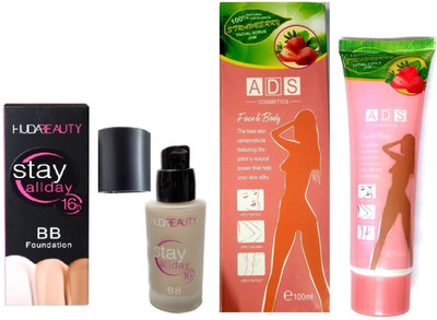 

ADS PRO LONG STAY BB FOUNDATION WITH FACE & BODY SCRUB PACK(Set of 2)