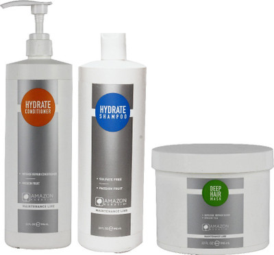 

AMAZON KERATIN HYDRATE SHAMPOO, HYDRATE CONDITIONER AND DEEP HAIR MASK(Set of 3)