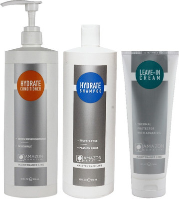 

AMAZON KERATIN HYDRATE SHAMPOO, HYDRATE CONDITIONER AND LEAVE-IN CREAM(Set of 3)