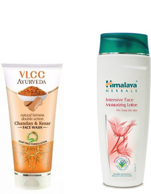 

Himalaya Intensive Face Moisturizing Lotion, Chandan Kesar Face Wash(Set of 2)