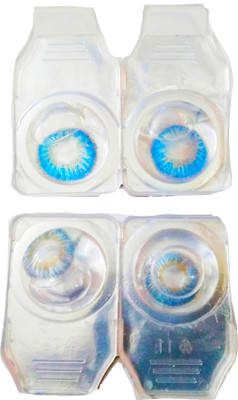 

drr Eye contact Lanse Monthly Contact Lens(0, Sea blue sky blue, Pack of 4)