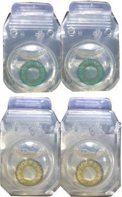 

Soft Eye Aqua hazel 2 pair contact lens Monthly Contact Lens(0.0, aqua, hazel, Pack of 4)
