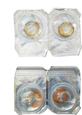 

drr Eye contact Lanse Monthly Contact Lens(0, Hazel, Honey, Pack of 2)