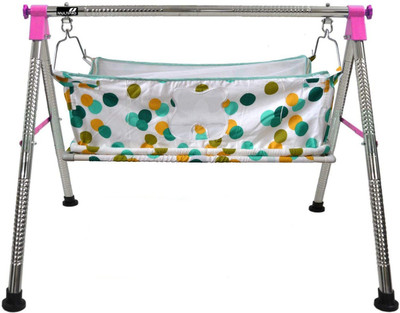 

MULTIPRO Baby Cradle N Swing Ghodiyu With Flat Sleeping Bed Indian Style Hammock Having Mosquito Net For New Born Infants,(Pink)(Pink)