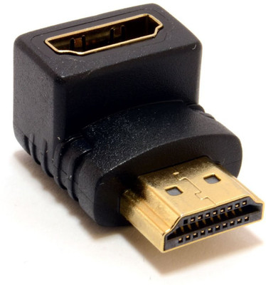 

Gadget Deals L-Shaped HDMI Male To Female Adapter Extension Gold Plated for LCD, LED, TV, PC & Laptop HDMI Cable(Compatible with HDTV, TV, Gaming console, Computer, Black)
