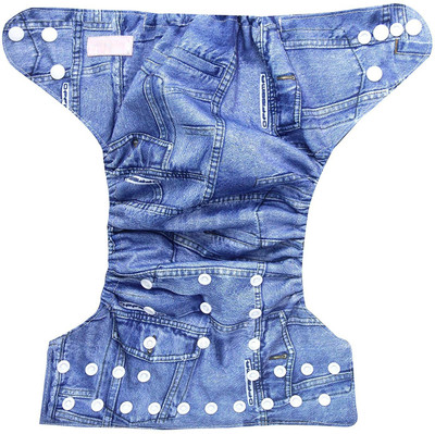 

Baby Shopiieee Reusable diaper, cloth diaper, baby diaper with 3 layer microfiber insert Pad - (3-24 Months) - Denim Blue - L