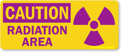 Color World Express Caution Radiation Area Emergency Sign