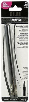 

Milani Ultrafine Liquid Eye Liner 02 Black Gems Pack Of 2 10 ml(Black)