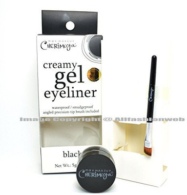 

Cherimoya 1 New Creamy Gel Eyeliner Black Waterproof Smudgeproof & Brush Gel004 Free Earring 10 ml(Black)