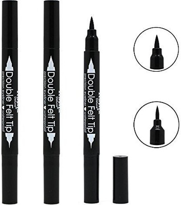 

Italiadeluxe Waterproof Double Felt Tip Precision Eyeliner Very Black3Pc 10 ml(Black)