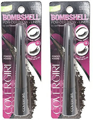 

Cover Girl Bombshell Powder Brow And Liner Mascara Dark Brown 805 Pack Of 2 10 ml(Black)