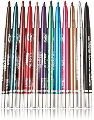 

Btyms 12 Pcs Colorful Waterproof Eyeliner Eyebrow Pencil Pen Makeup Cosmetic Set Kit Tool 10 ml(Multicolor)
