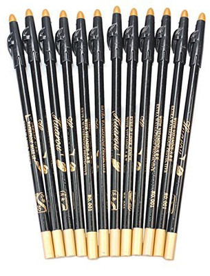 

Refaxi 12Pcs Black Make Up Pen Eye Liner Eyeliner Eyebrow Pencil With Sharpener Lid 10 ml(Black)