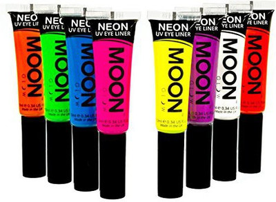 

Moon Glow Blacklight Neon Eye Liner 0.34Oz�Set Of 8 Colors� Glows Brightly Under Blacklights Uv Lighting 10 ml(Multicolor)