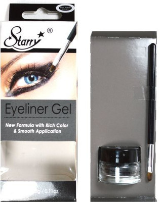 

Starry 1 Long Lasting Waterproof Eyeliner Gel With Brush #01 Black Asphalt Free Earring 10 ml(Black)