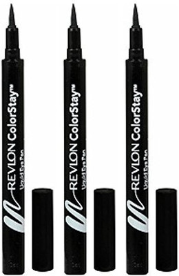 

Revlon Pack Of 3 Colorstay Liquid Eyeliner Pen 001 Blackest Black Uncarded 10 ml(Black)
