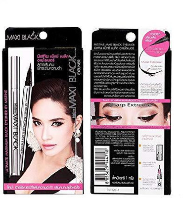 

Mistine Maxi Black Eyeliner Pen Made Freely Draw Water Proof Smudge Free Easy To Wash Off 10 ml(Black)