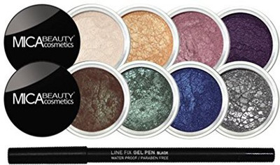 

Micabeauty Mineral Eye Makeup Bundle 9 Items : Mica Beauty Enchanted Dreams 8 Shimmer Eye Shadows + Itay Pencil Eyeliner Black 10 g(Multicolor)