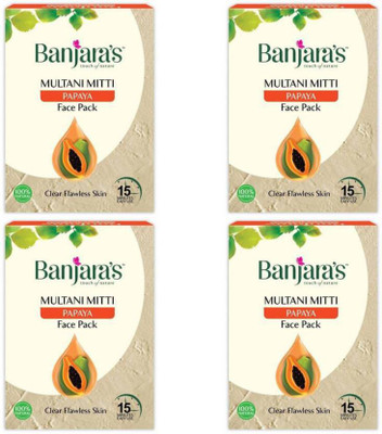 Banjara's Multani Mitti Papaya Face Pack (100 g)- (Pack Of 4)(100 g)