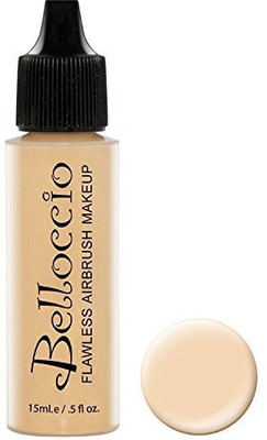 

Belloccio Professional Cosmetic Airbrush Makeup Foundation 1/2Oz Bottle: Buff- Light With Golden Undertones Foundation(Brown)