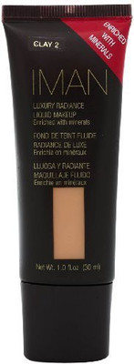 

Iman Cosmetics Luxury Radiance Liquid Makeup, Clay 2 Foundation(Brown)