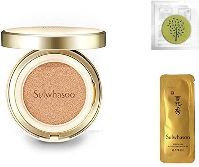 

Sulwhasoo 2017 New Perfecting Cushion Ex No.15 Ivory Pink 0.53Oz 15G +Refill 0.53Oz 15G Foundation(Brown)