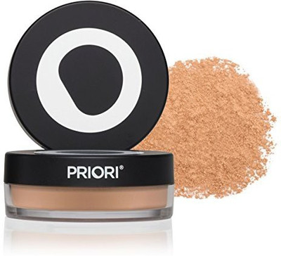 

Priori AllNatural Mineral Loose Powder Foundation Spf25 With 30 Antioxidants Physical Sunscreen 0.18 Oz Foundation(Brown)