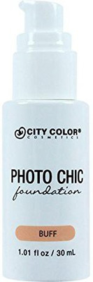 

City Color Cosmetics Photo Chic Liquid Foundation | Oil Free Medium To Full Coverage Combination Oily Skin Buff Foundation(Brown)