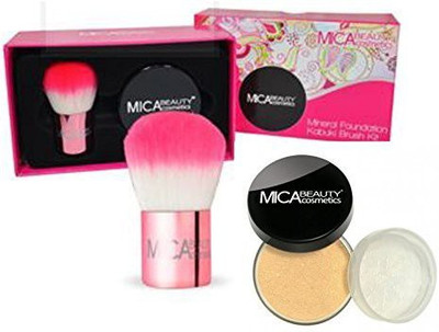 

Micabeauty Powder Foundation + Kabuki Brush Mf1 Porcelain Foundation(Brown)