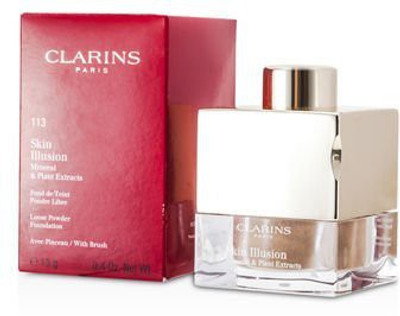 

Clarins Skin Illusion Mineral & Plant Extracts Loose Powder Foundation With Brush 113 Chestnut 13G 0.4Oz Foundation(Brown)