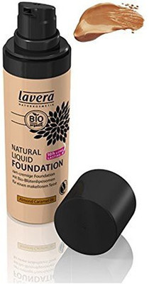 

Lavera Natural Liquid Foundation Makeup - 10H Long Lasting Coverage, For Olive Skin With A Warm Undertone (Almond Caramel #6) 1 Ounce Foundation(Brown)
