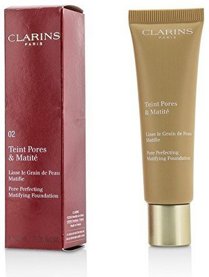 

Clarins Pore Perfecting Matifying Foundation No. 02 Nude Beige 1 Ounce Foundation(Brown)